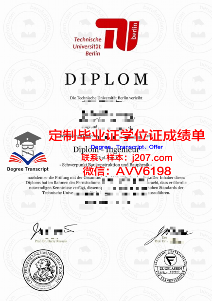 德国柏林工业大学毕业证 Technische Universit？t Berlin diploma