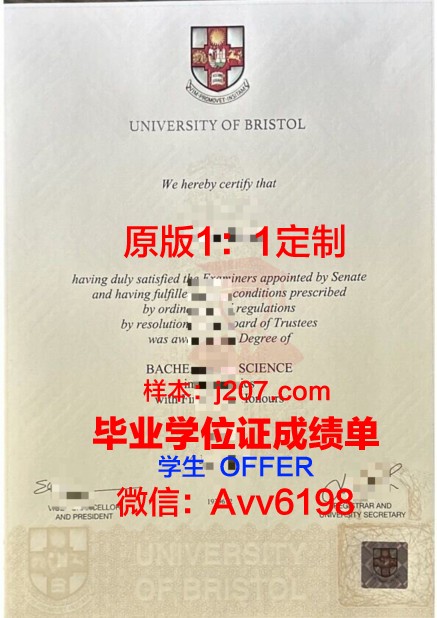 布列斯特国立大学毕业证图片(布里斯托大学毕业证)