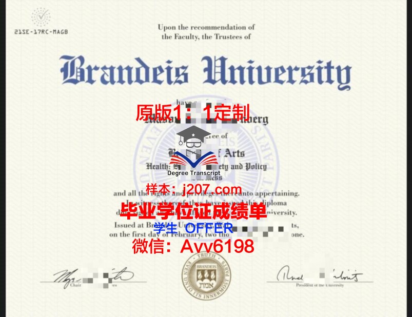 布兰迪斯大学毕业证diploma