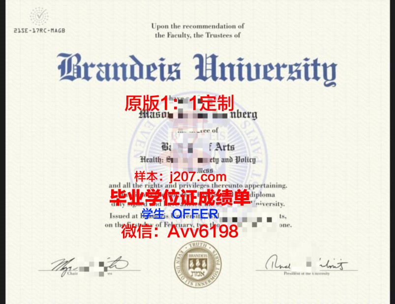 布兰迪斯大学毕业证学位文凭学历Diploma