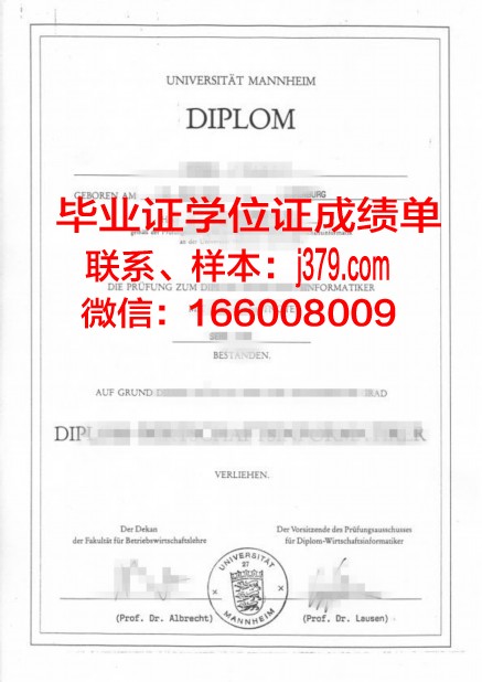 国立曼海姆音乐与表演艺术学院毕业证原版(曼海姆商学院学费)