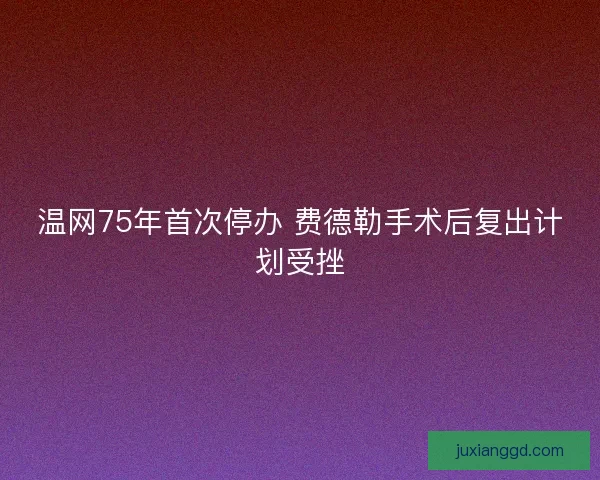 温网75年首次停办 费德勒手术后复出计划受挫 温网75年首次停办 费德勒手术后复出计划受挫